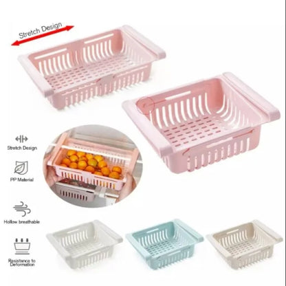 High Standard Stretchable Fridge Storage Rack, Organizer Drawer, Storage Basket