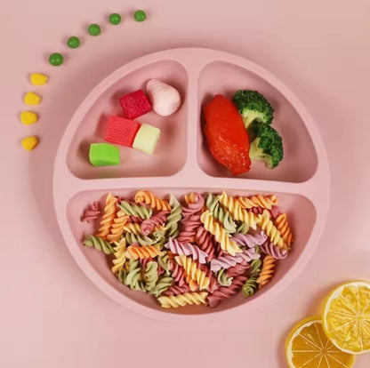 Cute Cartoon Silicone Suction Plate for Youngsters - Non-Slip, Easy Clean Feeding Dish for Training
