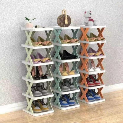 6 Tier Shoe Rack Organizer- Narrow Free Installation Foldable