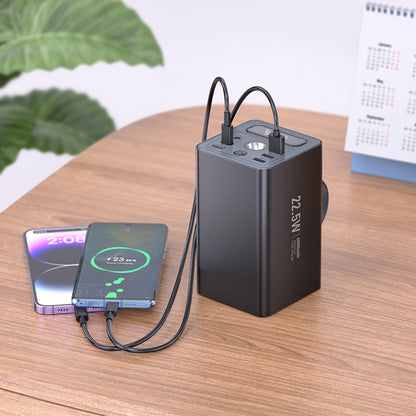HOCO J138 Distant, power Bank, 60000mAh, Type-C and Triple USB-A Output, DC 12V Output, Dual Type-C input, with LED Lamp, LED digital display, Support Fast Charging protocols