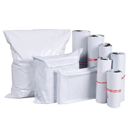 WHITE Shipping Bag Poly Mailer Flyers -  [35.5Cm X 23Cm+4cm - MEDIUM] - 10, 25, 100, 500 Bags
