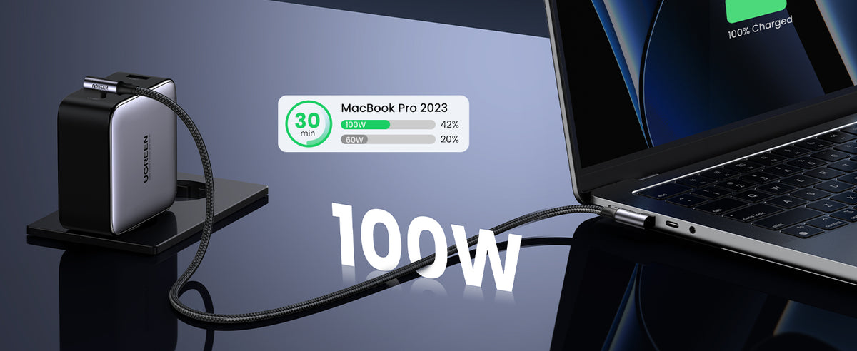 UGREEN 100W USB C to USB C Cable, 90 Degree Type C Cable -1M