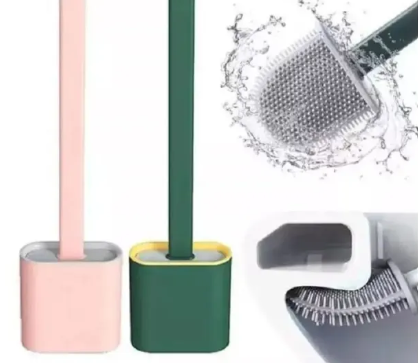 Silicone Golf Toilet Brush with Holder Set | Soft Bristle Flexible Cleaning Tool