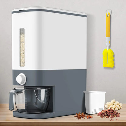 10Kg Rice Dispenser with Measuring Cup | Moisture-Proof Cereal Storage