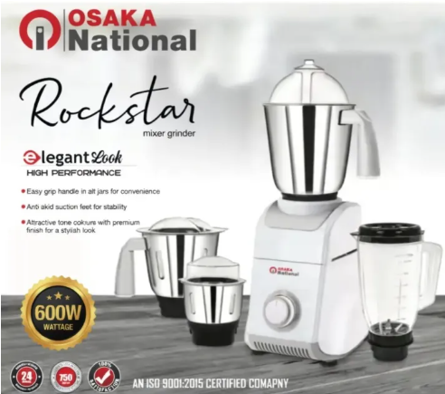 Osaka National Indian Mixer Grinder 600W Stainless Steel 4 Jars