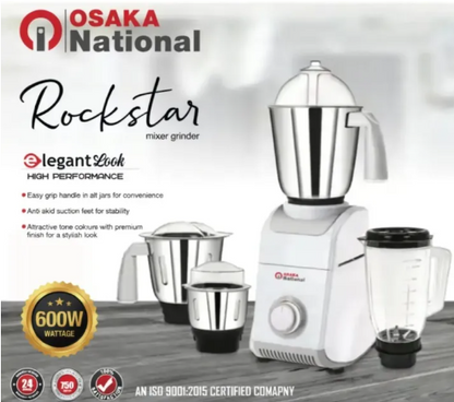 Osaka National Indian Mixer Grinder 600W Stainless Steel 4 Jars
