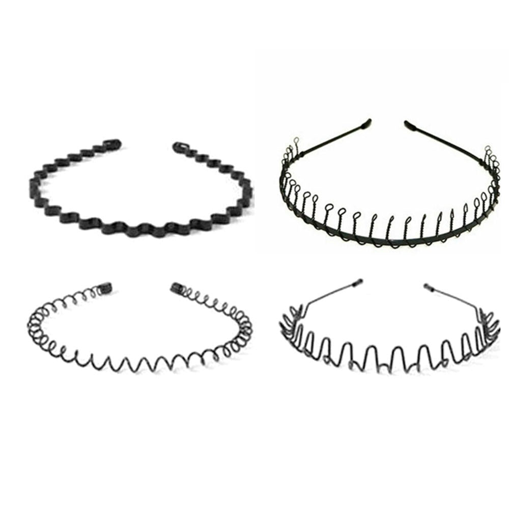 4Pcs+ 1 Free of Metal Alloy Minimalist Style Unisex Rigid Headband Set