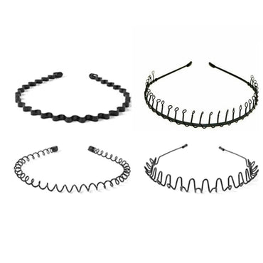 4Pcs+ 1 Free of Metal Alloy Minimalist Style Unisex Rigid Headband Set