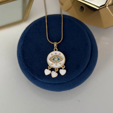 Golden Nazar Eye Protection Pendant Necklace