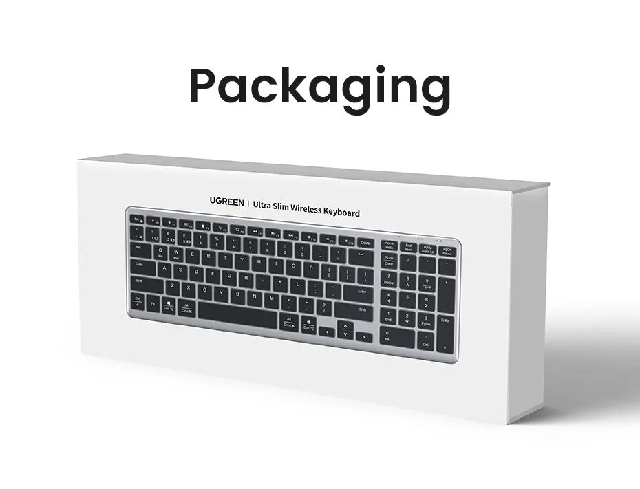 UGREEN 75163 Wireless 2.4G+ Bluetooth Membrane Rechargeable Keyboard