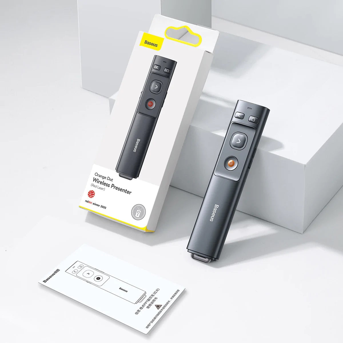 Baseus Orange Dot Wireless Presenter (Red Laser)