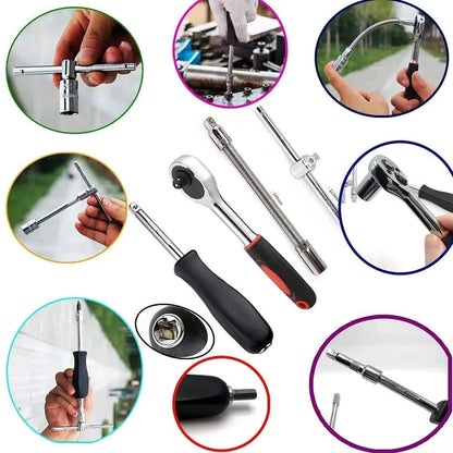 46-Piece 1/4-Inch Socket & Ratchet Wrench Set | Portable Auto Repair Tool Kit