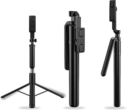 Extendable Selfie Stick Tripod with Fill Light, Wireless Remote & Phone Holder
