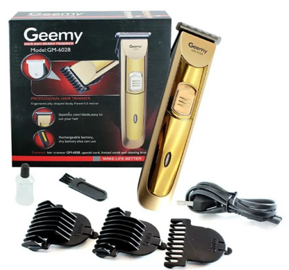 Geemy Gm- 6028 Rechargeable Hair and Beard Trimmer - Gold