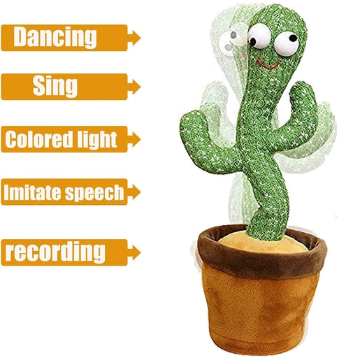 TikTok Dancing Cactus Toy with 60 Popular Songs + 3 Costumes Talking Singing Electric Musical Plush