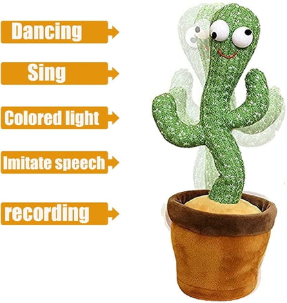 TikTok Dancing Cactus Toy with 60 Popular Songs + 3 Costumes Talking Singing Electric Musical Plush