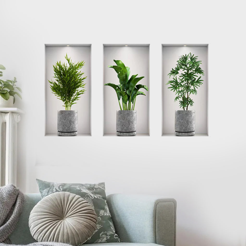 3D Vase Sticker Wall Sticker Home Decoration animals tree bridge baby children bedroom room decor wall stickers removable kids nursery decal Mirror Dear Wall Decoration Stickers wall deco