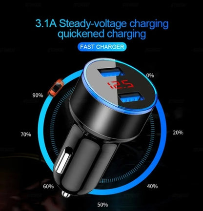 Dual Port USB 66W Fast Car Charger Suitable for Different Models of Mobile Phones