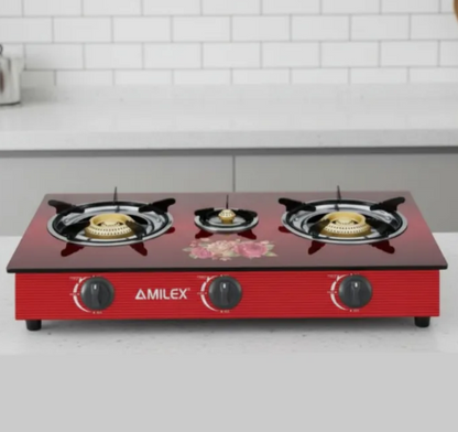 3 Burner Tempered Glass Top Gas Cooker