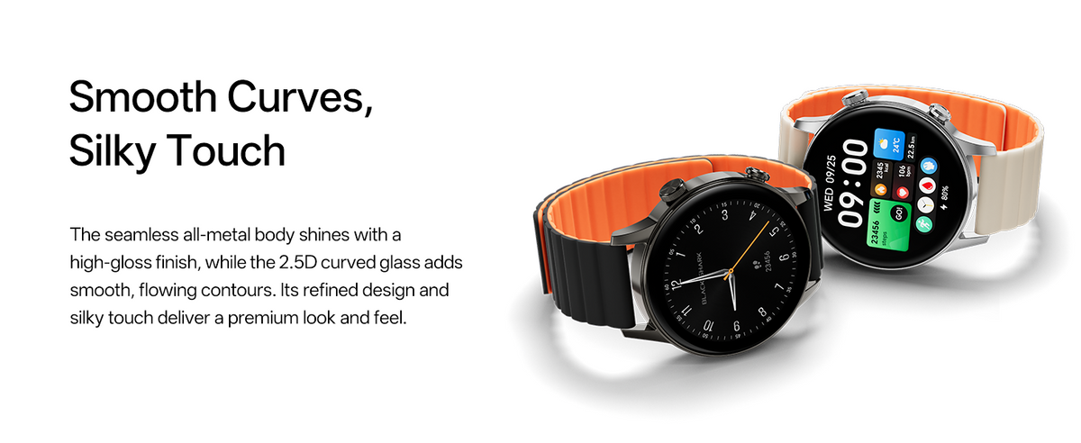 Black Shark S3 Smartwatch with Magnetic Strap, ENC Bluetooth Call Watches, 1.43" AMOLED, 150+ Sport Modes, GPS, 15-Day Battery Life, Fitness Tracker with Health Monitoring