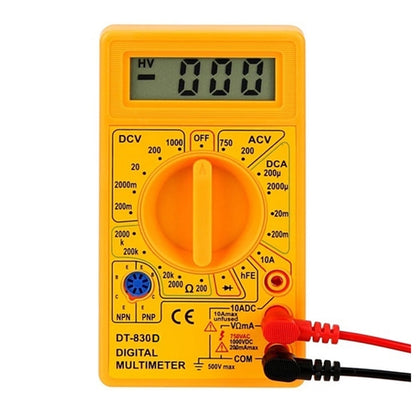 DT830D Mini Digital Multimeter Voltmeter Voltage Ampere Ohm Triode Tester DC AC Ammeter Power Meter