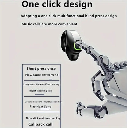 Clip-on Wireless Earbuds with Long Battery Life, Universal Phone Control, and Voice Noise Cancel