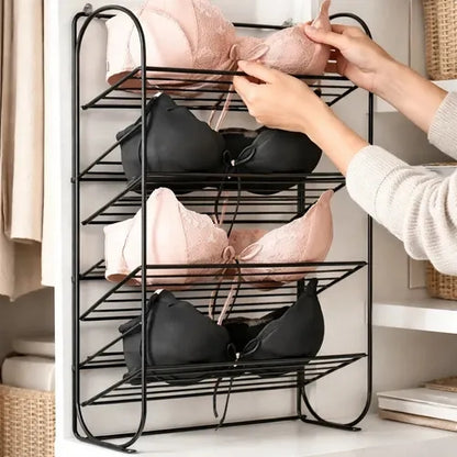 Wall-Mounted Underwear Storage Rack Dormitory Metal Wardrobe Bra Sock Container Organizer