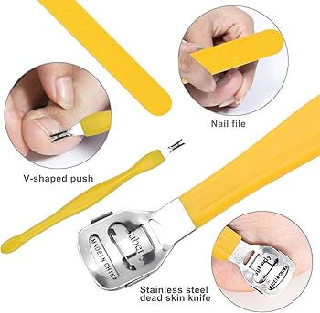 Professional Stainless Steel Pedicure Tools Set 10 in 1, Foot Care Kit, Nail Toe Rasp Peel Dead Hard Skin Callus Remover Feet Care Pedicure