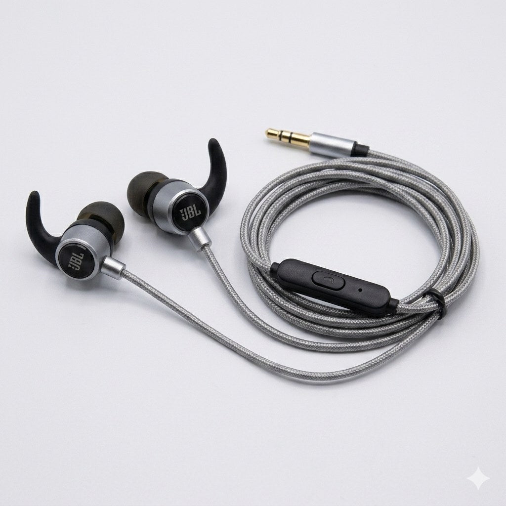 JBL JB-93 3.5Mm Wired Headset: Lightweight in-Ear Earphones with Built-in Mic & Stereo Sound