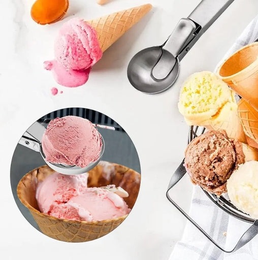 Premium Stainless Steel Ice Cream Scoop with Trigger – Easy-Release Scoop for Ice Cream