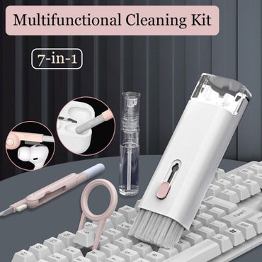 Kid Baby Mini Portable Multi-Functional 7 in 1 Cleaning Tool Kit for Keybaord, Mobile, Earbuds