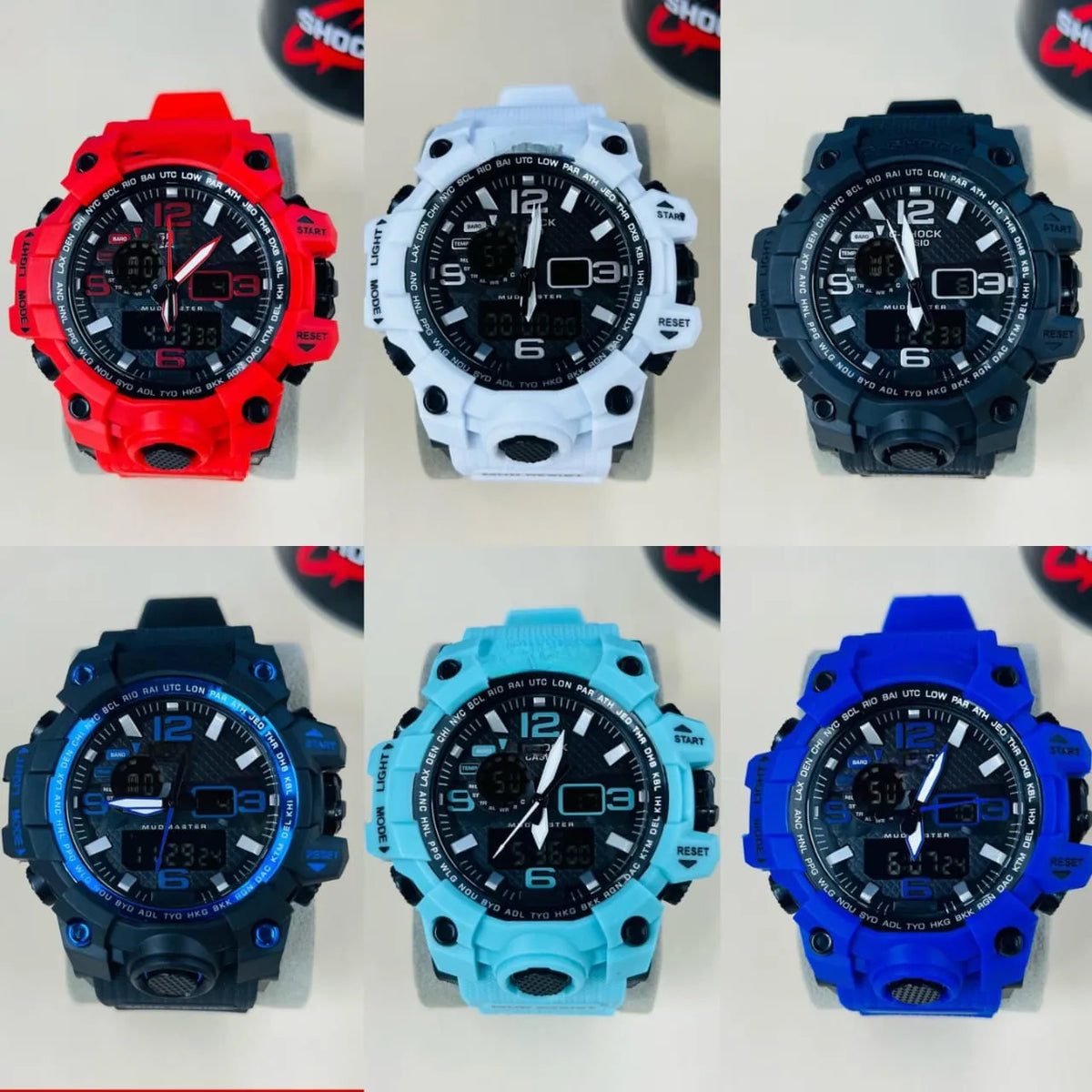 Sport Brand Men Sports Watches Dual Display Analog Digital LED Electronic Quartz Wristwatches
