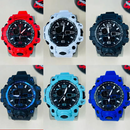 Sport Brand Men Sports Watches Dual Display Analog Digital LED Electronic Quartz Wristwatches