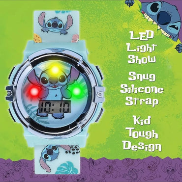 Disney Lilo and Stitch Kids Digital Wrist Watch with Multicolor Strap