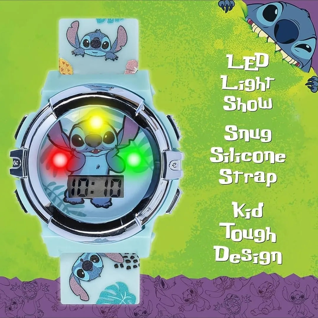 Disney Lilo and Stitch Kids Digital Wrist Watch with Multicolor Strap