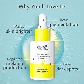 Chemist at Play 10% Vitamin C Face Serum for Glowing & Bright Skin-(10Ml & 30Ml)