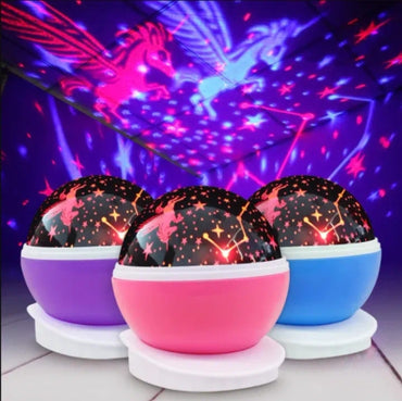 Rotating Starry Sky Night Light Projector with Unicorn Patterns, LED Star Master Lamp for Kids,