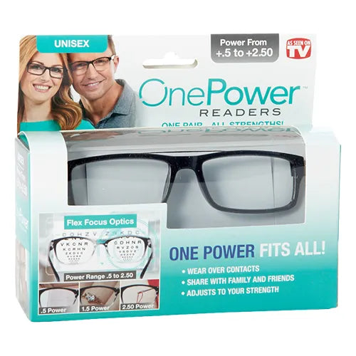 One Power Readers Auto-Focus Reading Glasses | Self-Adjusting Unisex Readers