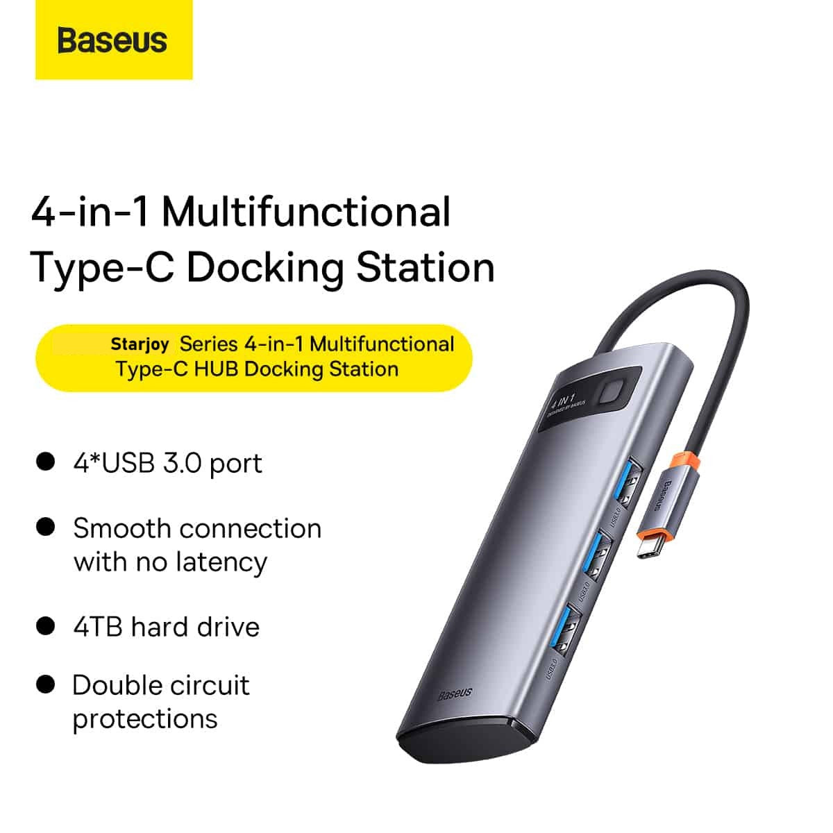 Baseus 4-in-1 Type C HUB – Star Joy Series Docking Station
