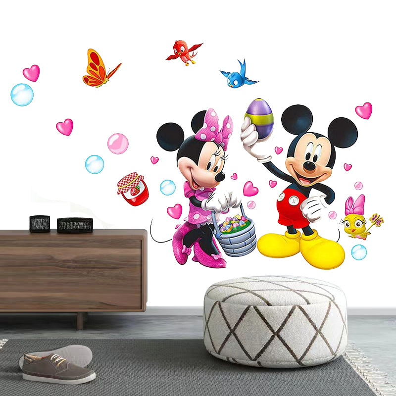 Mickey Mouse Cartoon Animals Theme Kids Wall Art Decal Sticker Decoration for Living Room Nursery Baby Girl Boy Kid Children's Room Bedroom Decoration
