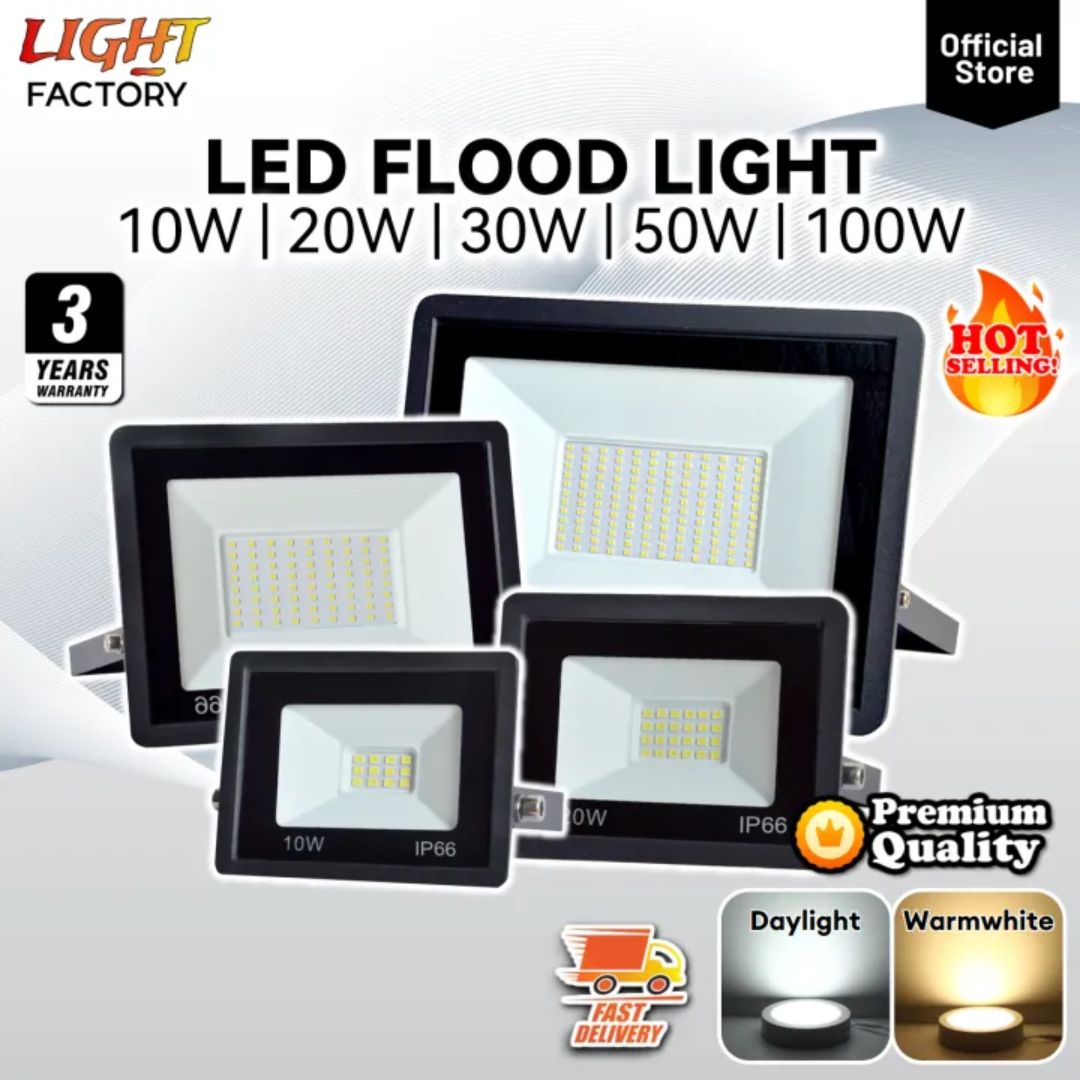 Outdoor LED Flood Light Waterproof IP66 – 10W/20W/50W/100W Emergency Spotlight