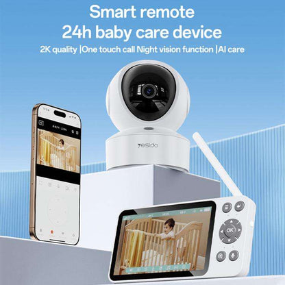 Yesido KM28 5 Inch LCD Screen 2.4G WiFi Baby Monitor Care Camera Two-way Audio Call Wifi Wireless Cameras