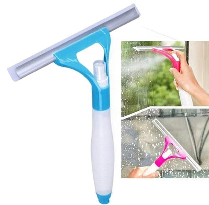 Glass Spray Window & Car Cleaner Brush with Spray Wiper, Multicolor SMT
