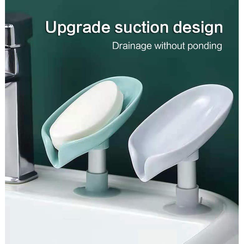 Creative Leaf-Shaped Soap Draining Box | Punch-Free Suction Cup Soap Holder for Bathroom & Kitchen