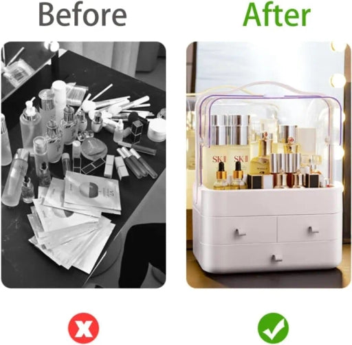 Makeup Skincare Organizer and Storage for Vanity Cosmetic Display Cases Waterproof