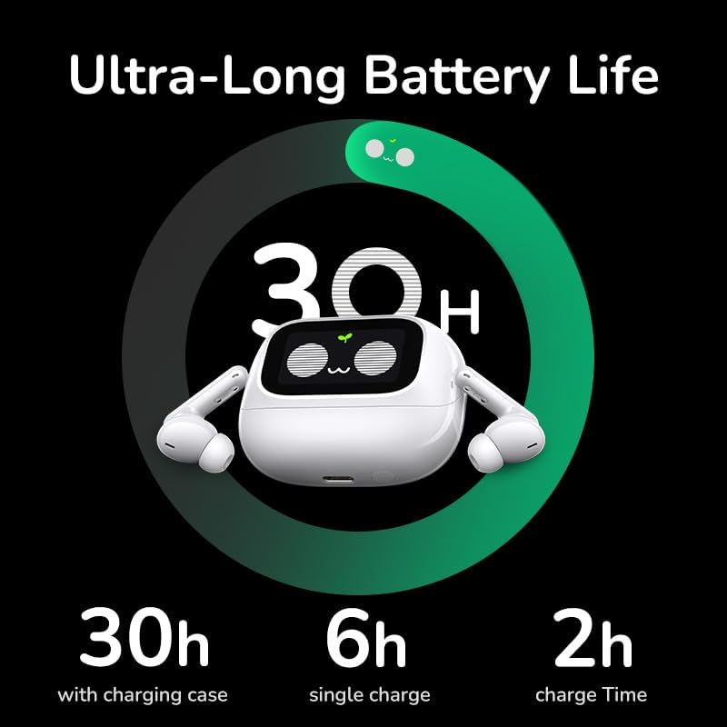 UGREEN 55137 EchoBuds Magic Wireless Earbuds with Touch Screen Active Noise Cancelling Earbuds, Hi-res & LDAC, Wireless Headphones Bluetooth 5.4, 2 Mic Clear Call, 30H Playtime, Fit for S26 Ultra