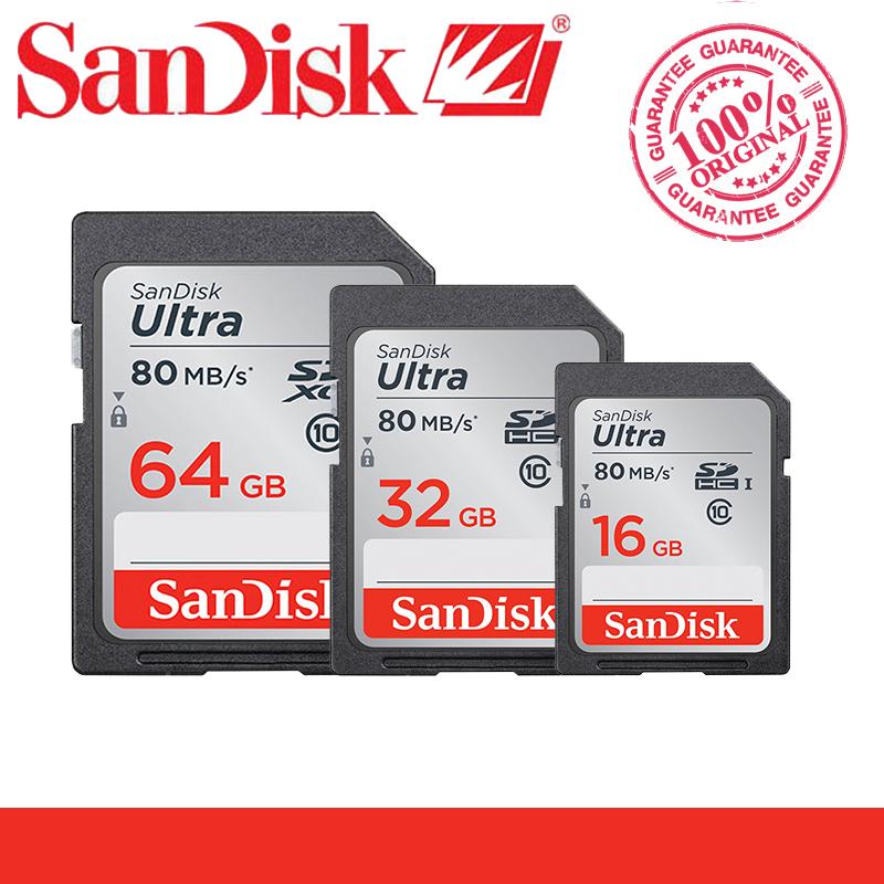 Genuine Sandisk Ultra Camera SD Memory Card 16GB / 32GB / 64GB / 128GB SDHC Class 10