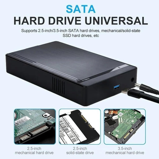 USB 3.0 External Hard Drive Enclosure for 3.5/2.5 Inch SATA Hard Drives/SSD up to 20 TB, 3.5'' Tool