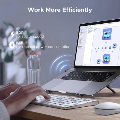 UGREEN 75073 USB Bluetooth Adapter for PC, Bluetooth 6.0 Dongle Receiver EDR & BLE, Plug & Play for Windows 11/10/8.1, for Headphone/Keyboard/Mouse/Speakers/Printer