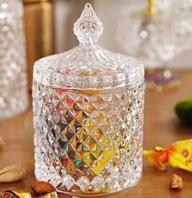 Sugar Pot with Lid Small Glass Trinket Jar (1/2 Pieces)